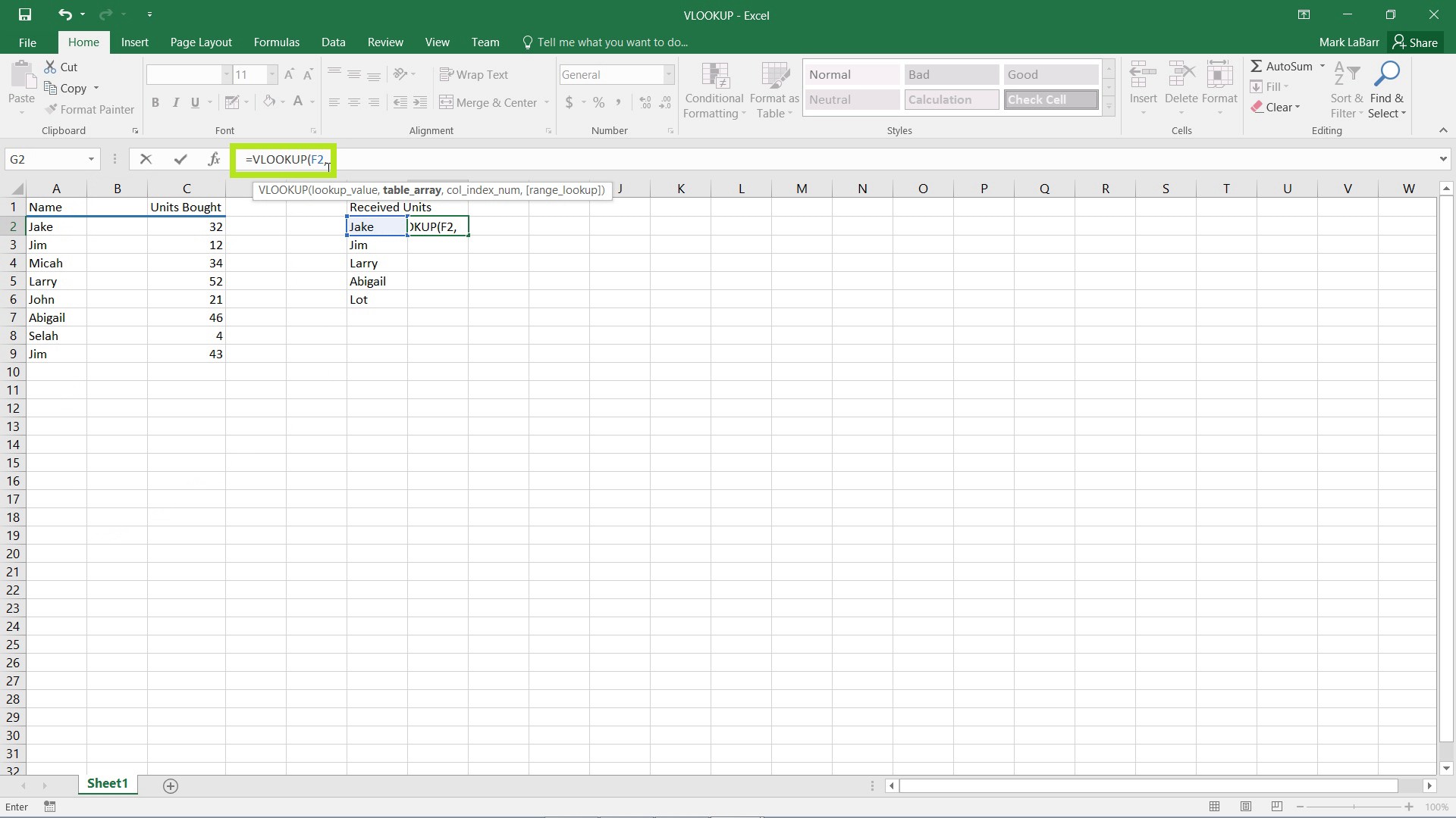 vlookup in excel 2016 tutorial