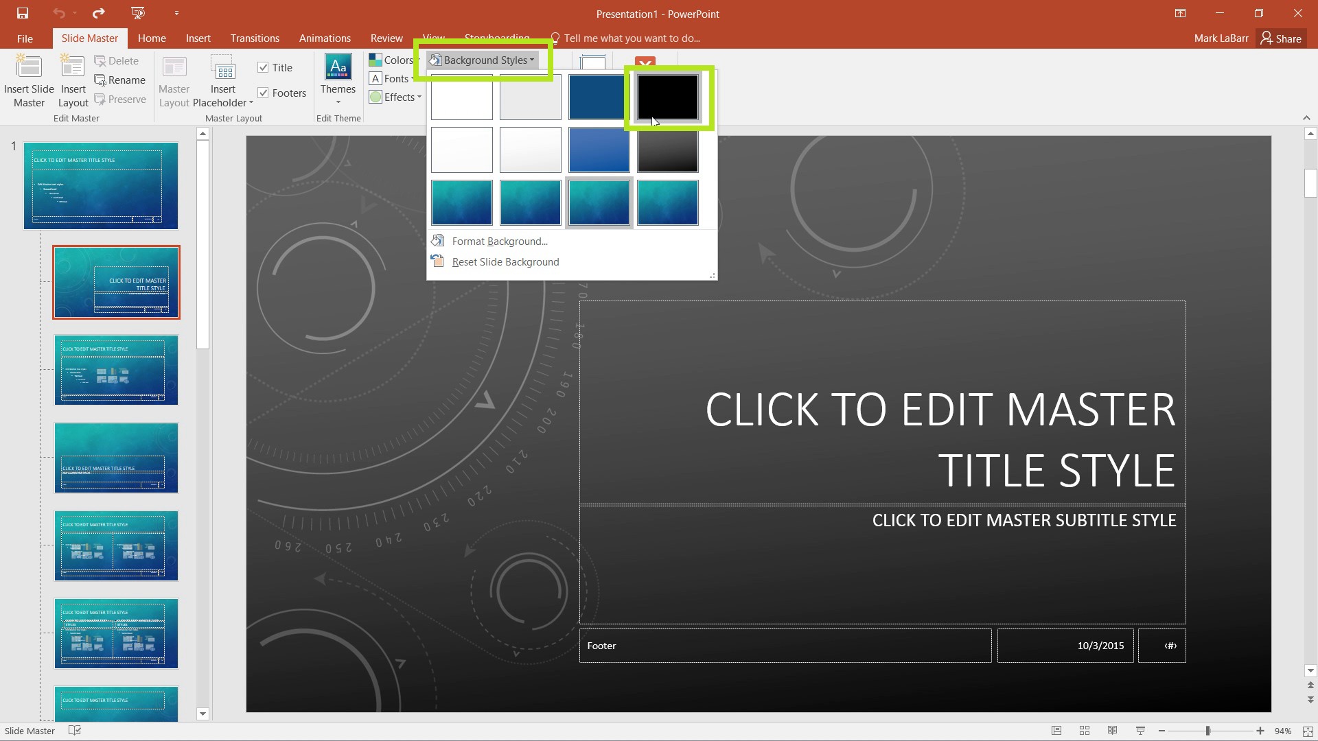 how to create master slides in powerpoint 2016