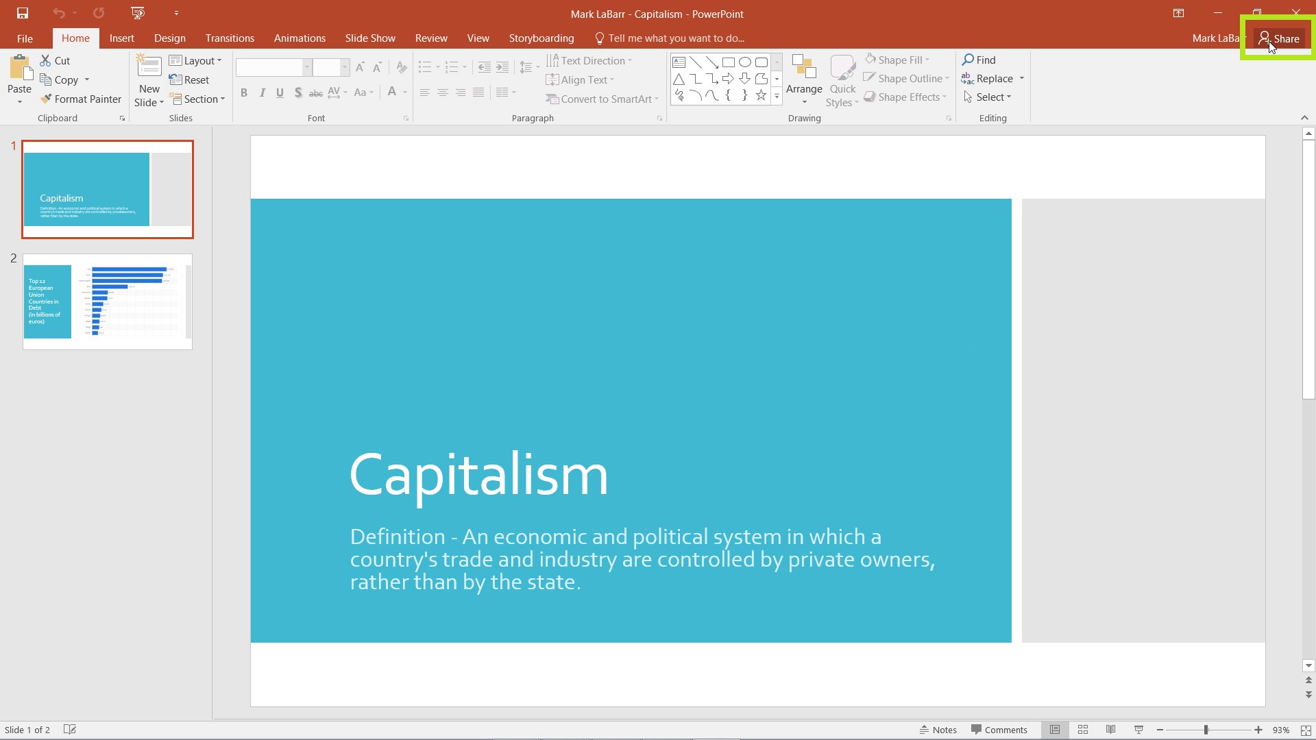 powerpoint presentation share screen