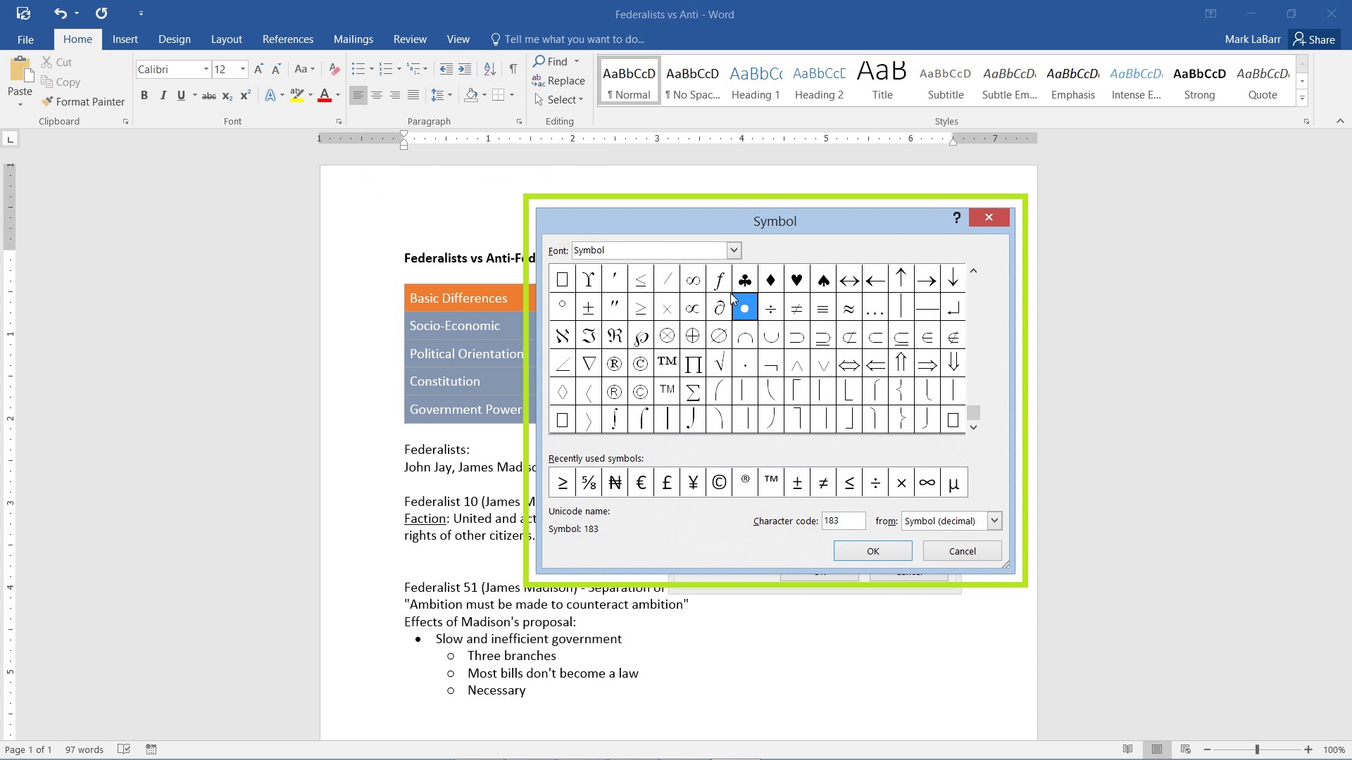 custom margins word 2016