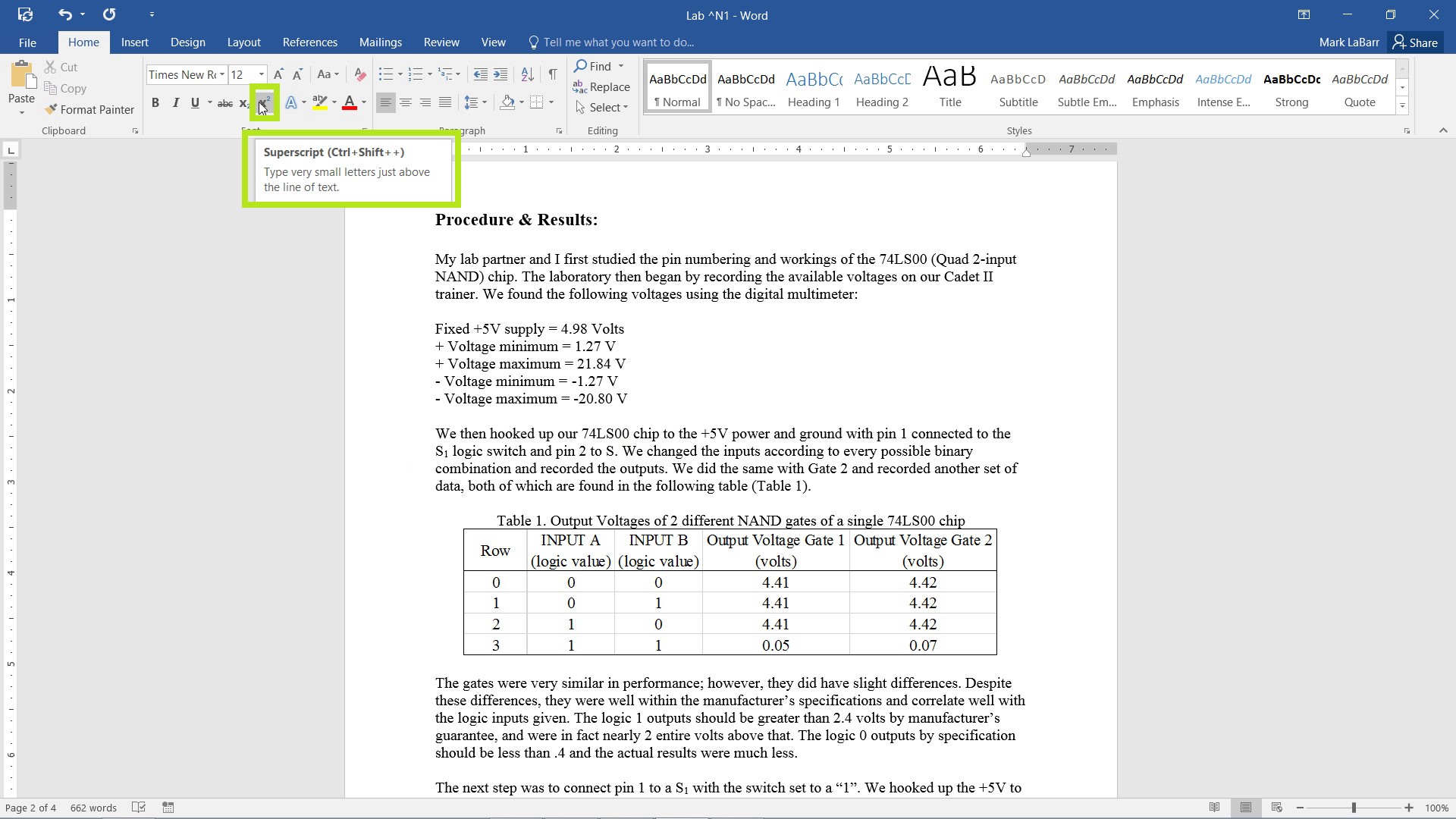 Create Subscripts and Superscripts in Word 2016