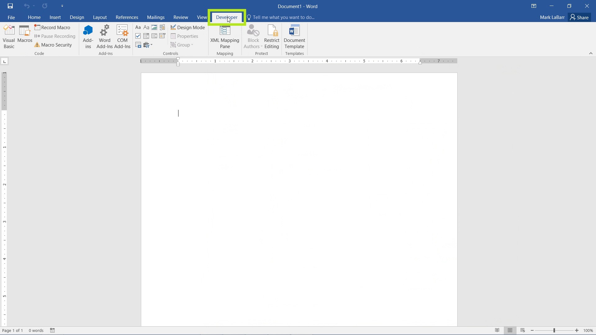 Customize the Ribbon in Word 2016