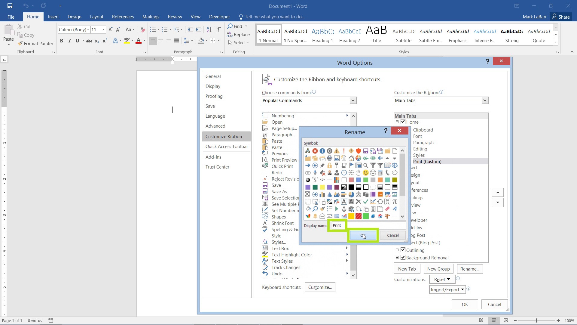 microsoft word ribbon