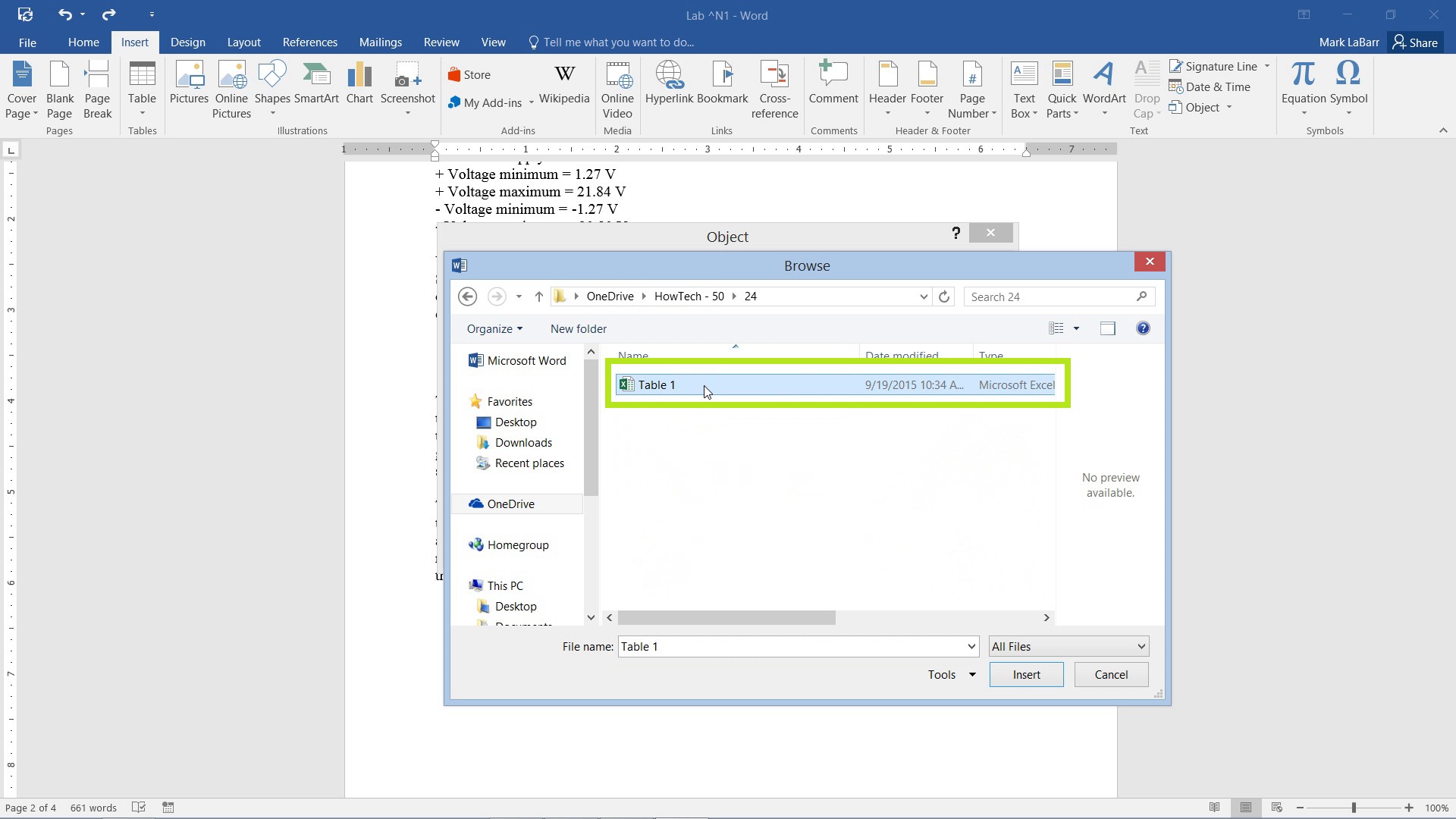 How to Insert Excel Charts into Word 2016 | HowTech