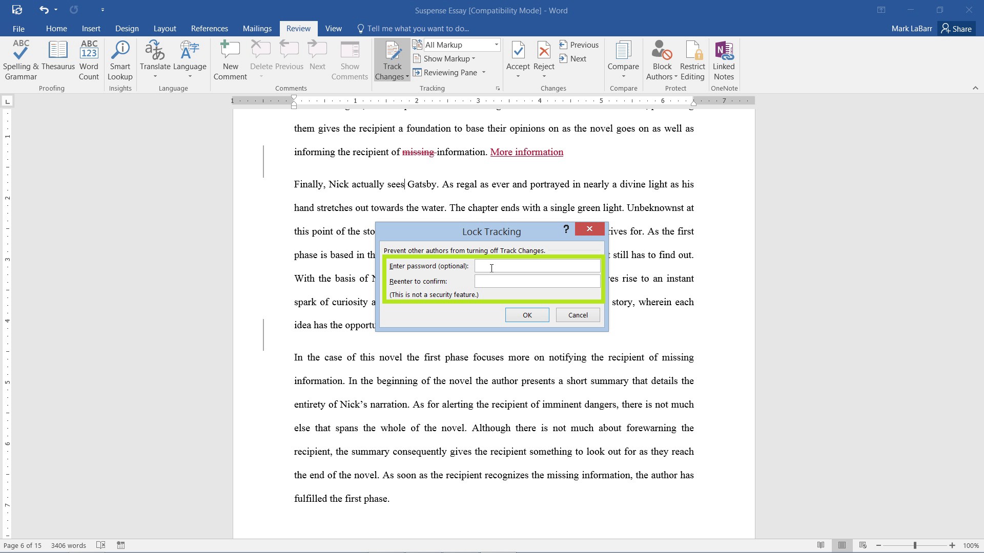 how to unlock track changes in word for mac