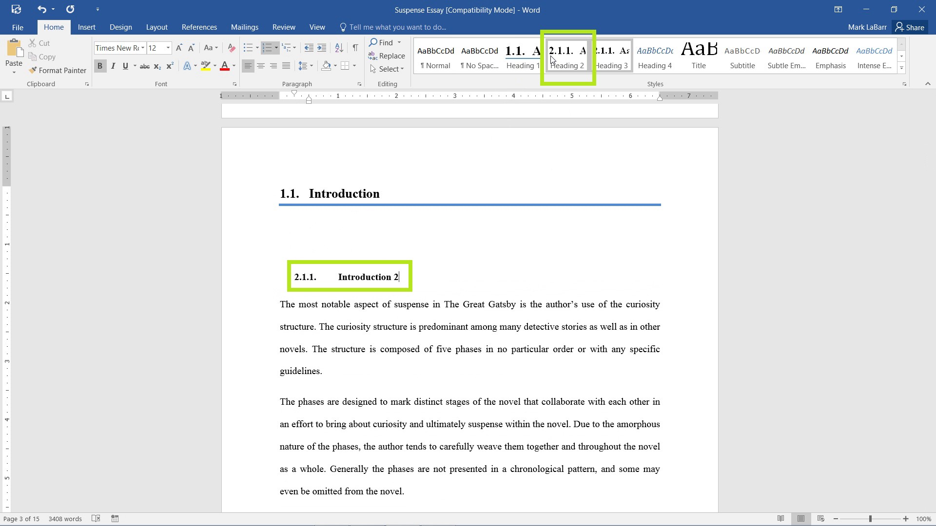 word 2016 for mac use style pane