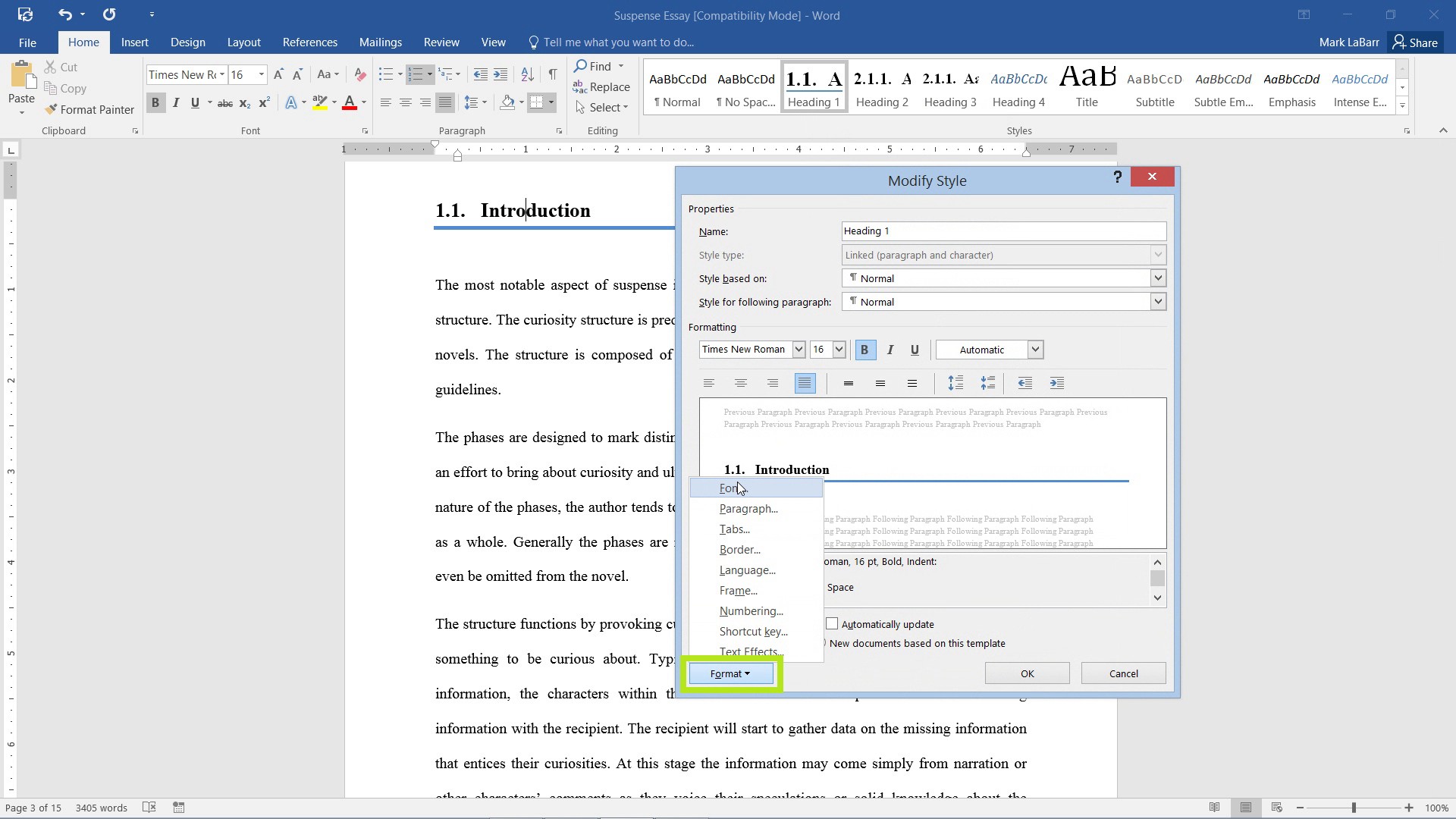 how to insert a table in word 2016