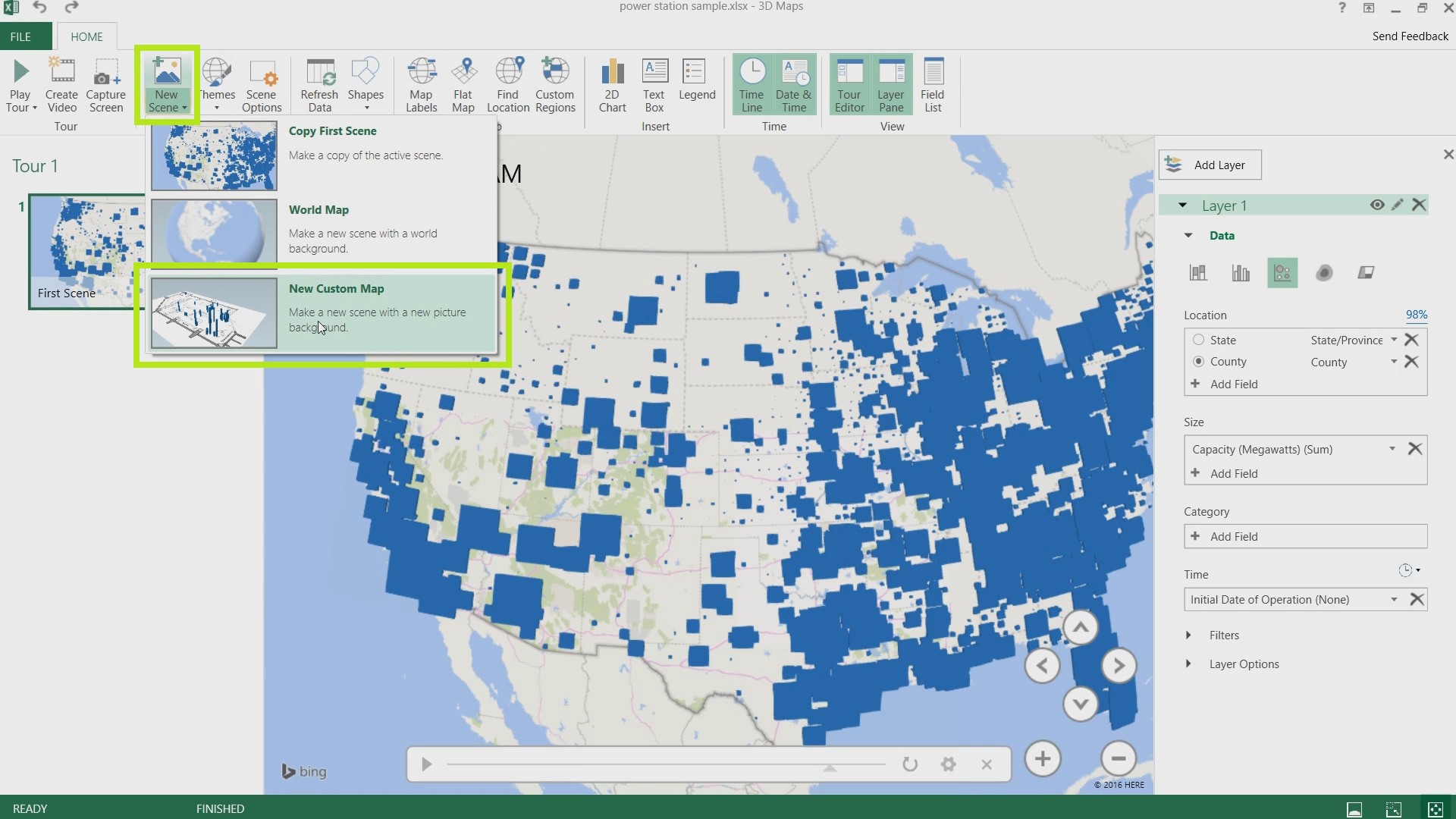 3D Maps in Excel 2016