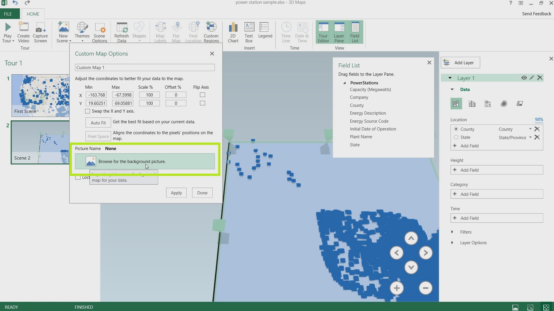 3D Maps in Excel 2016