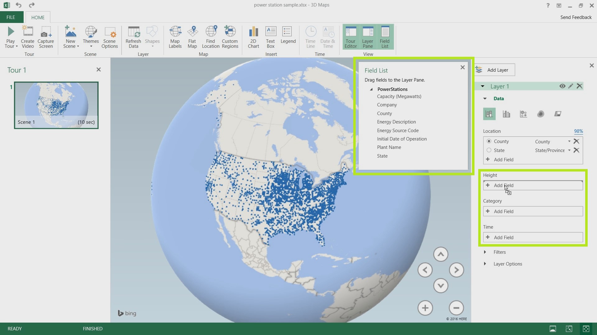 3D Maps in Excel 2016