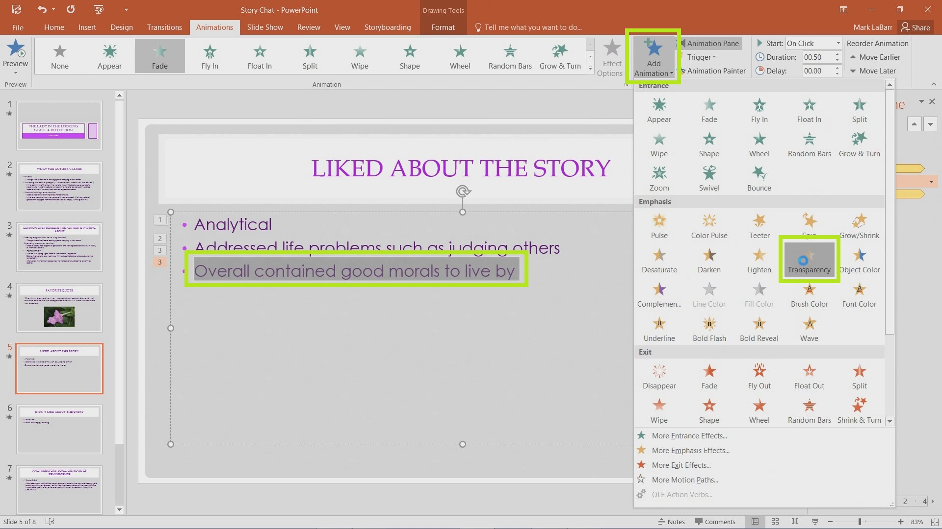 Add and Effectively Use Animations in PowerPoint 2016