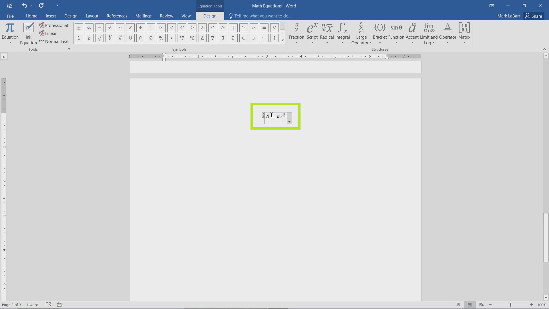 equation maker for word on mac