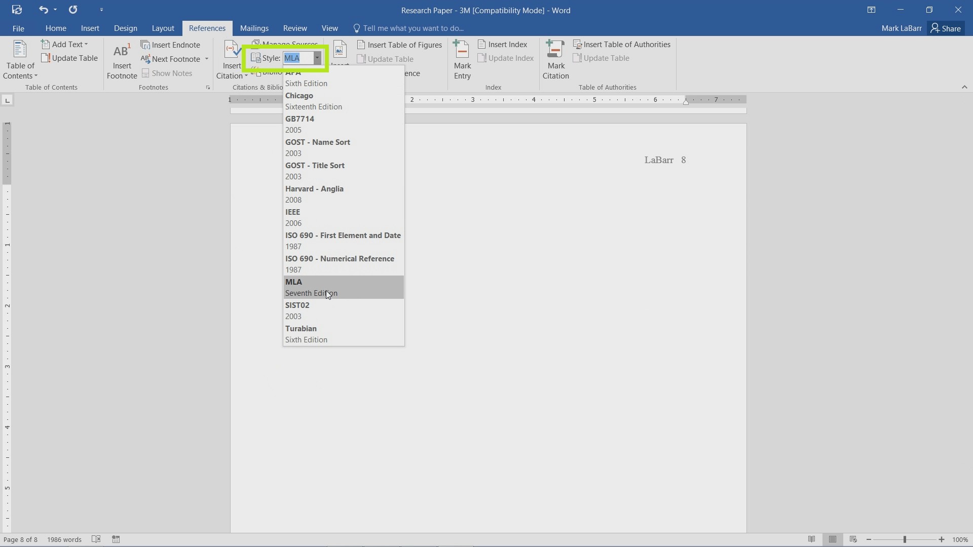 Create a Bibliography in Word 2016