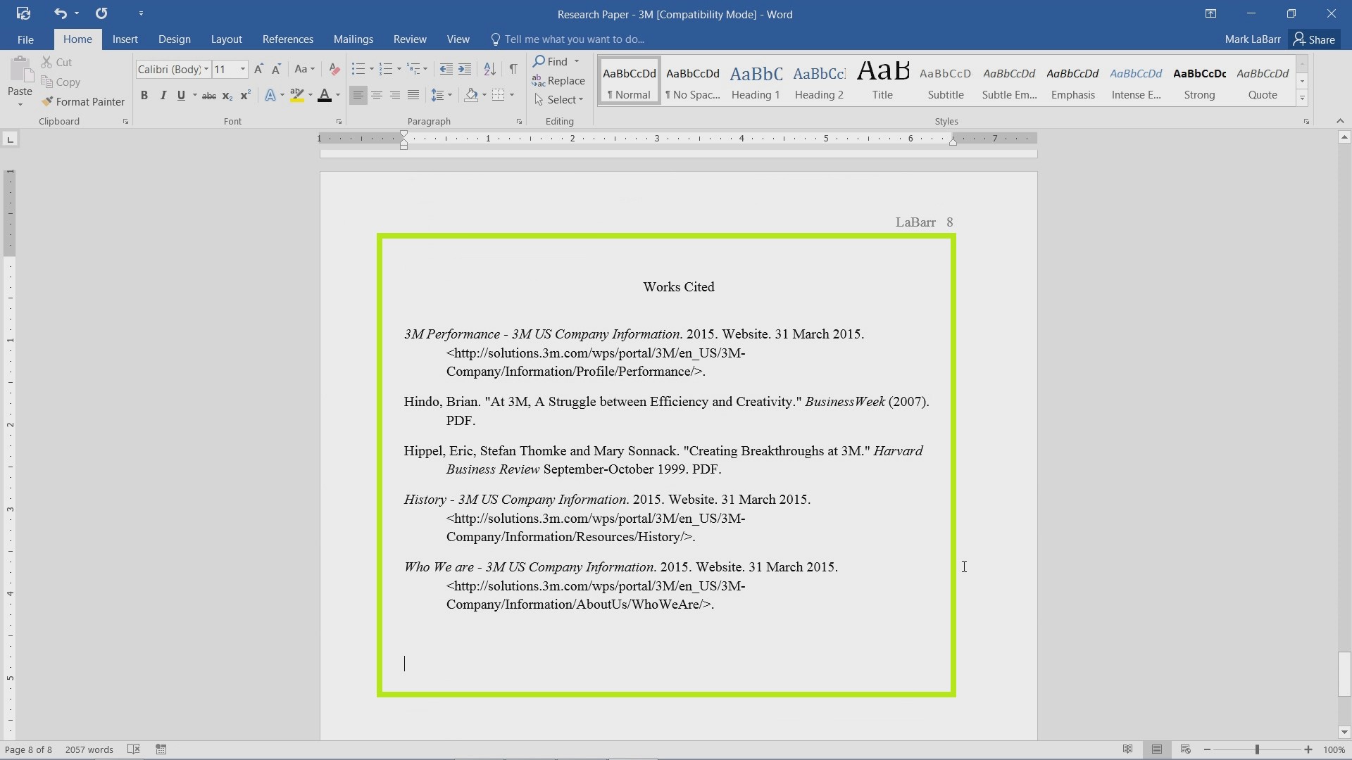 Create a Bibliography in Word 2016