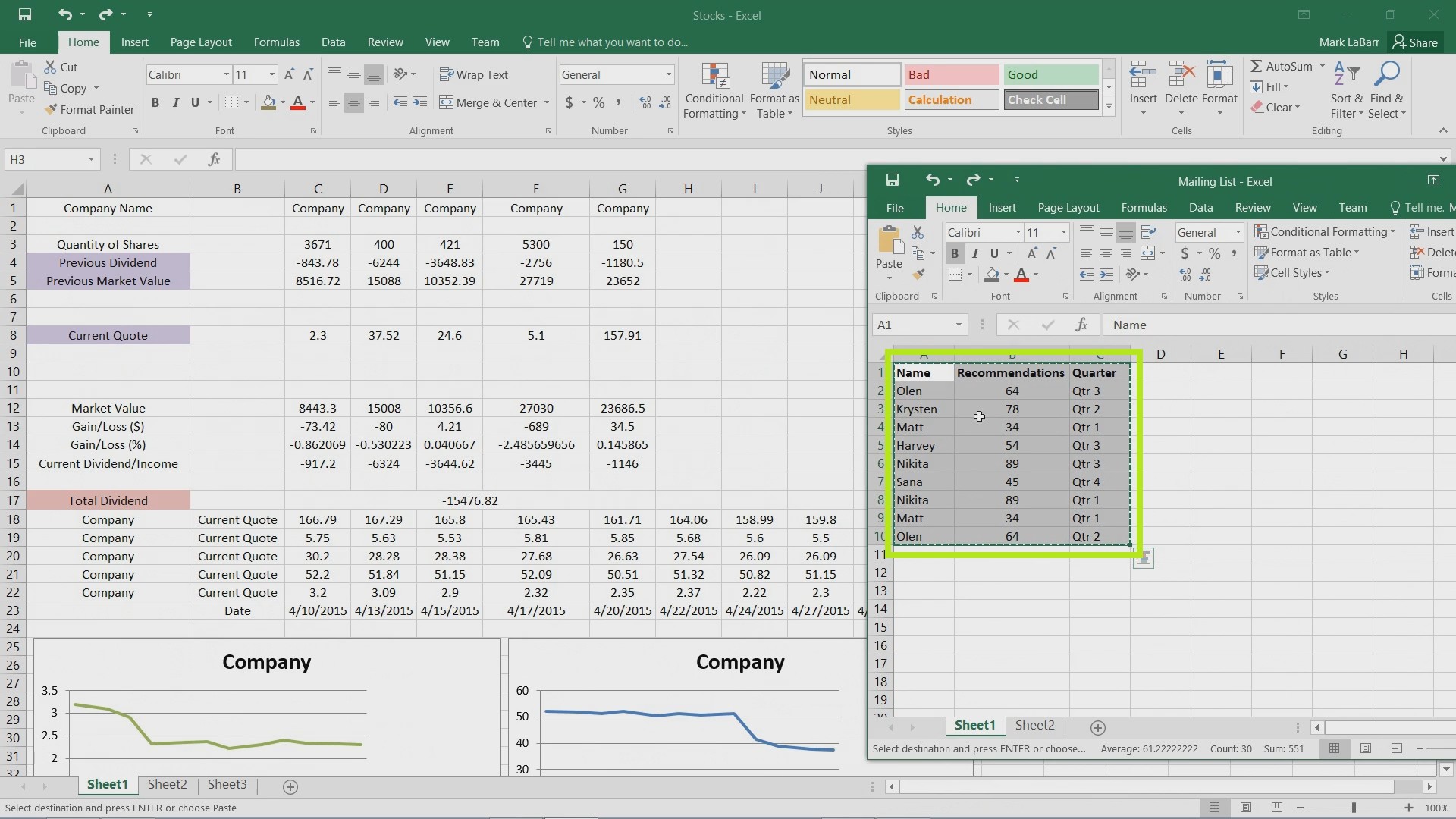 excel 2016 for mac cell name