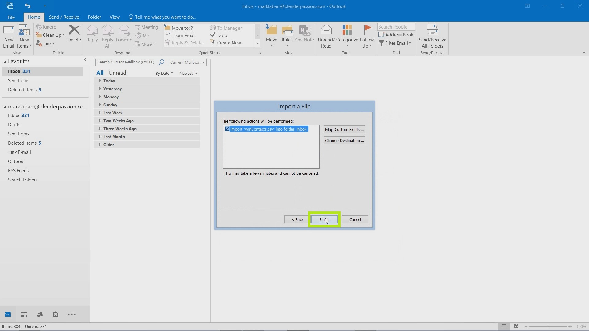 how to import contacts into outlook 2016 from excel