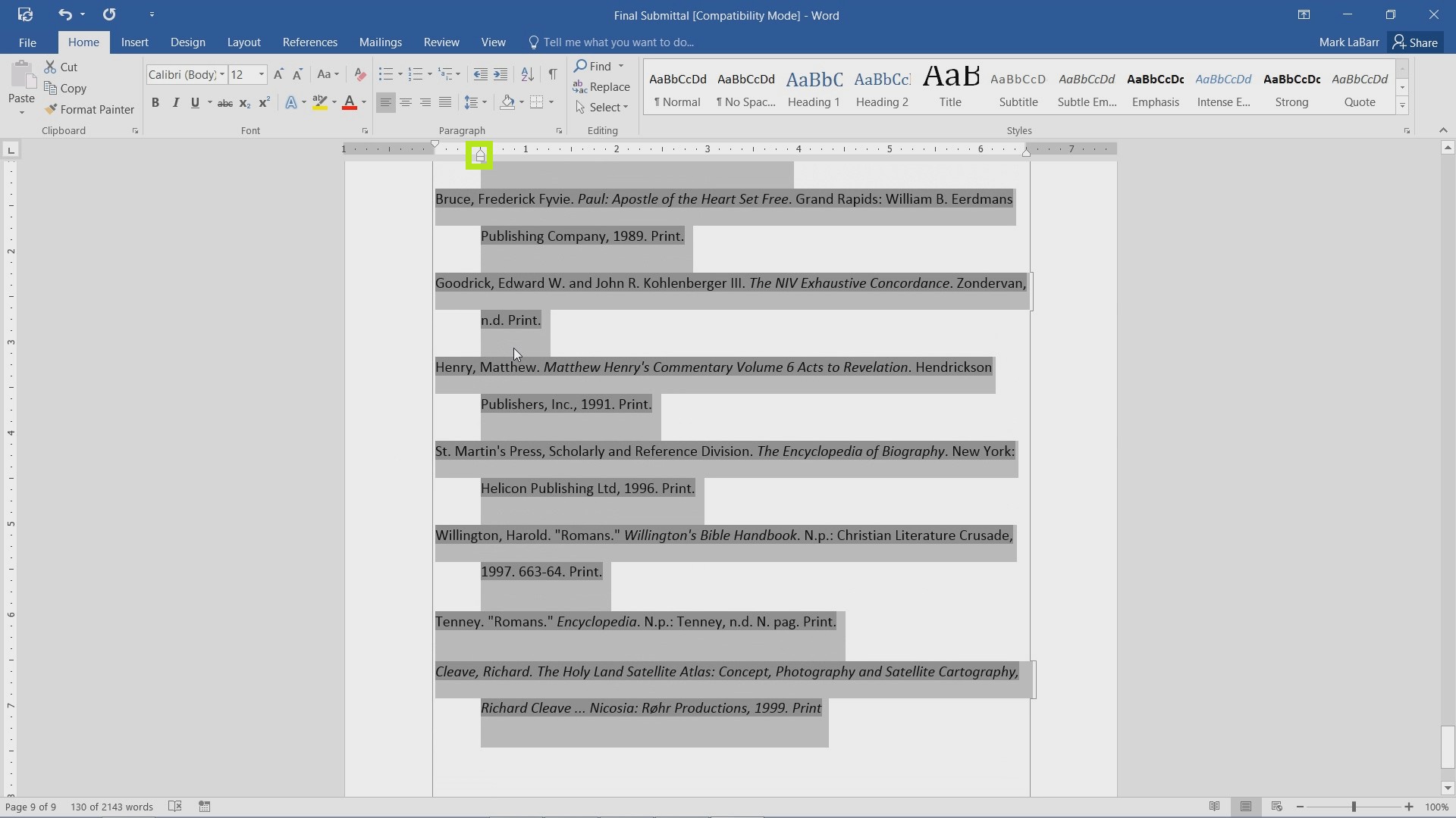 Identify and Use Tabs in Word 2016