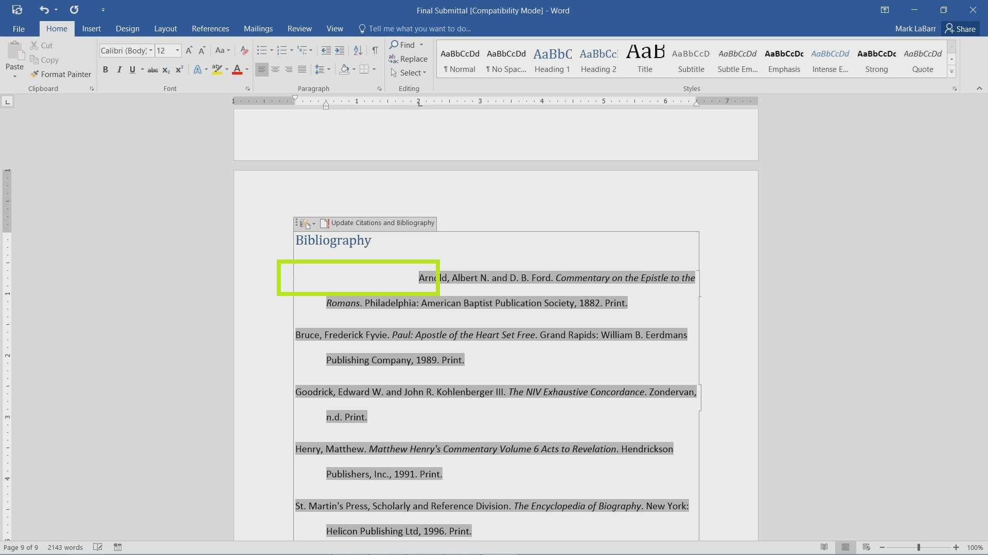 Identify and Use Tabs in Word 2016