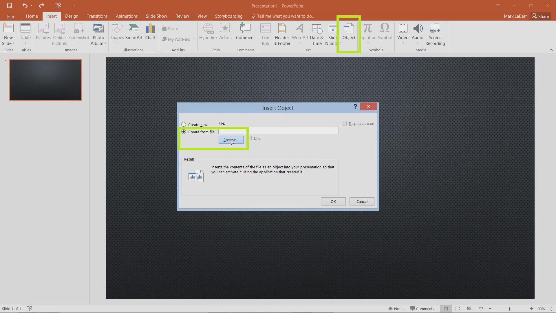 Insert Excel Charts and Spreadsheets in PowerPoint 2016