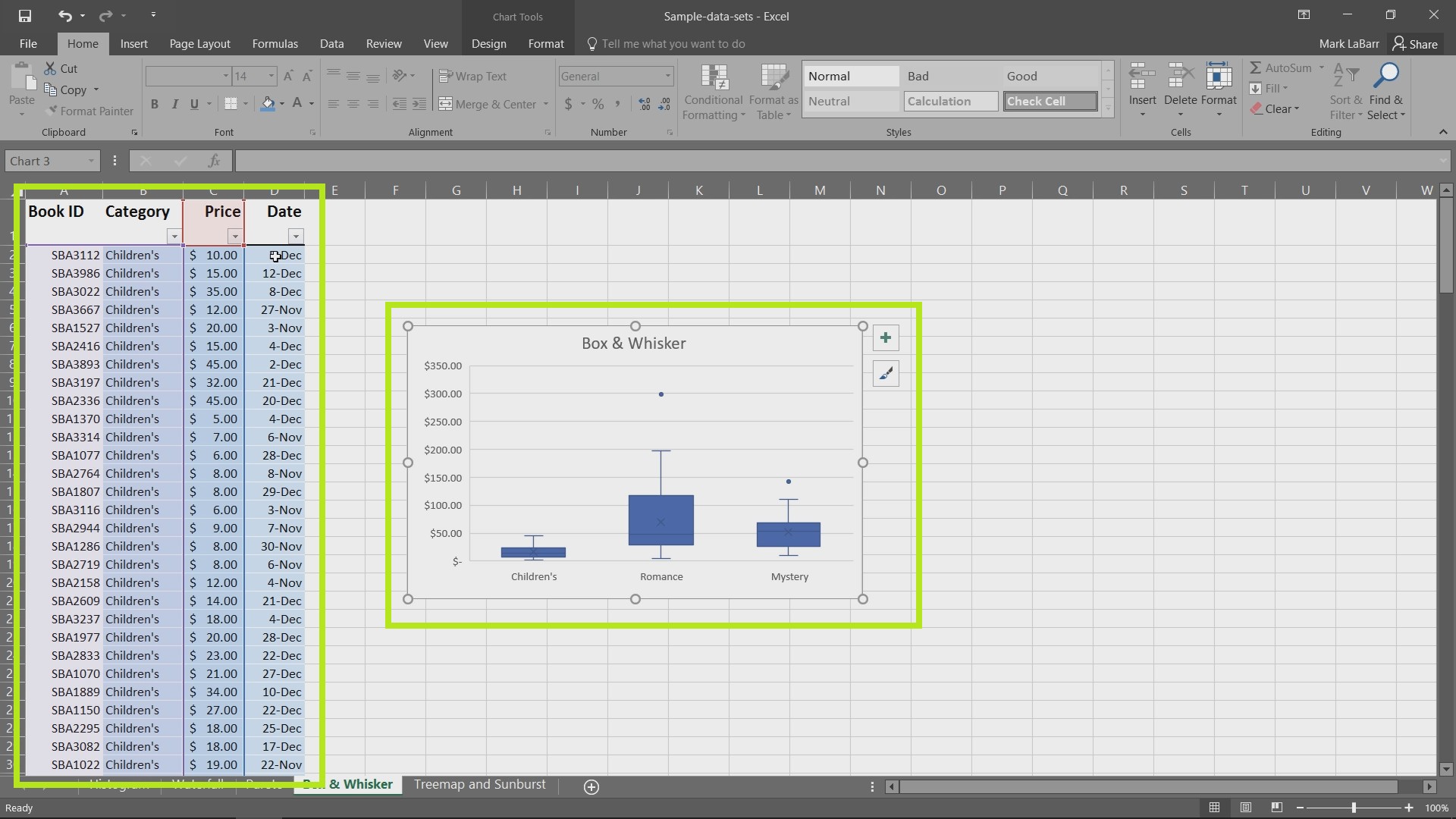 change layout on x axis for excel 2016 on mac