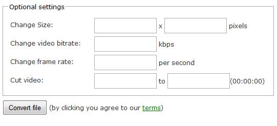 Optional Settings field