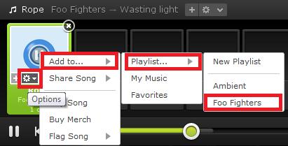 context menu to add songs to playlist