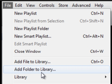 “Add File to Library” option in file menu