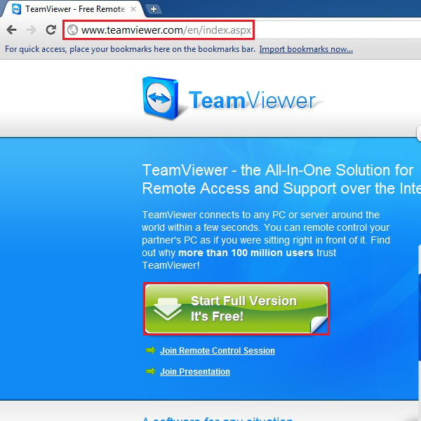 Open Team Viewer website