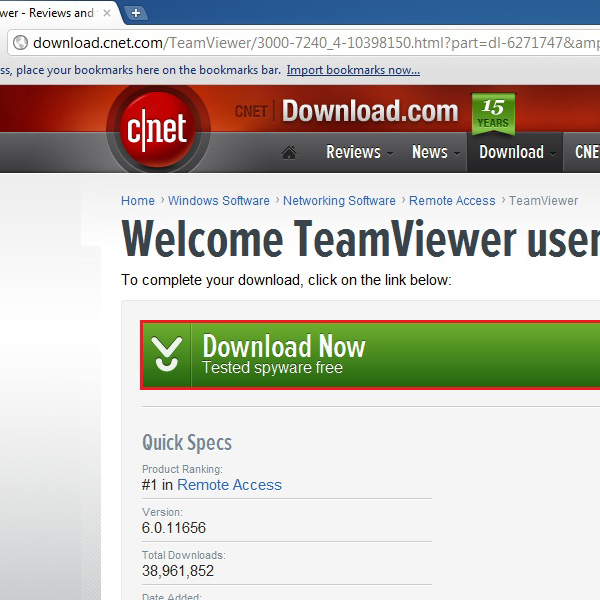 Download Team Viewer setup