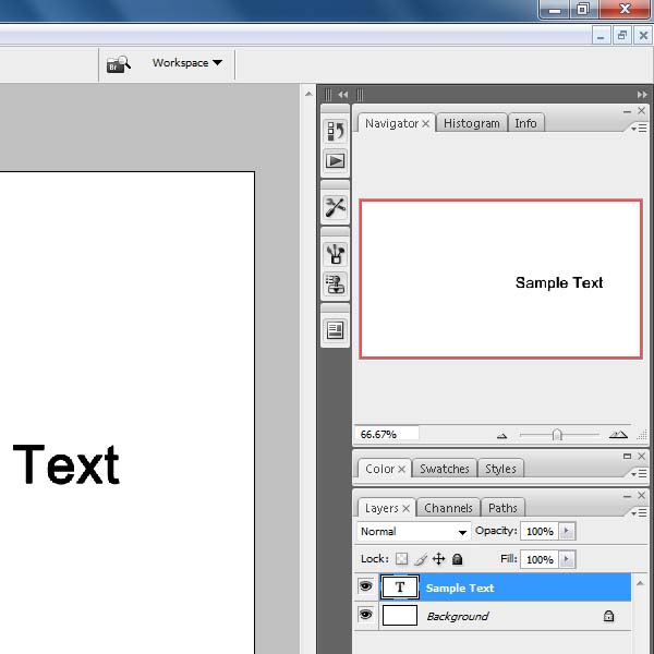 Using the “Text” tool in Photoshop