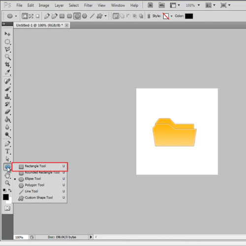 Using rectangular shape tool