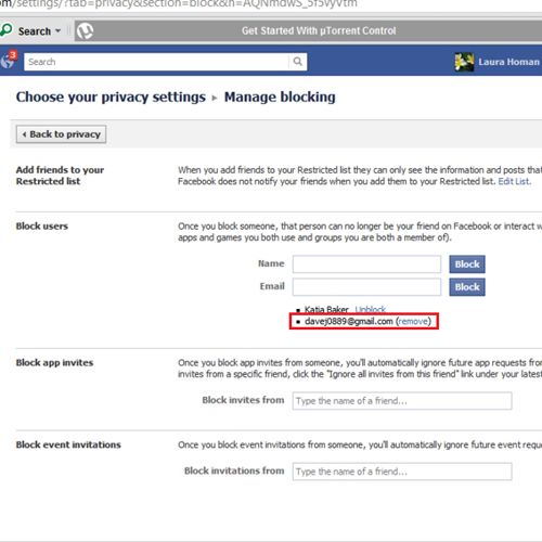 edit privacy settings