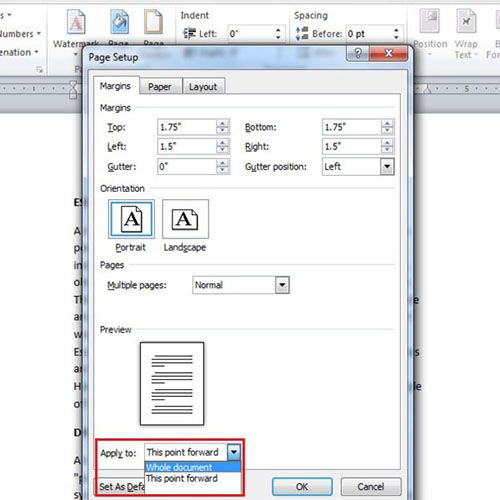 how to copy and paste in word with current margins