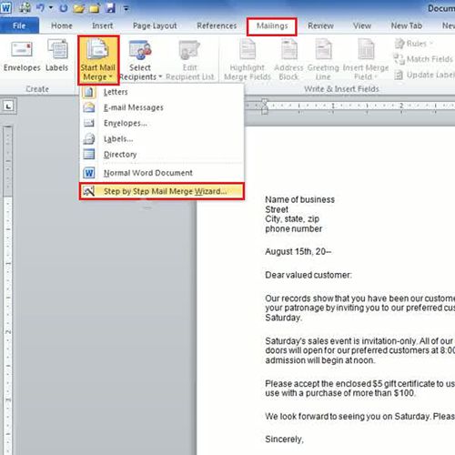 How To Create A Mail Merge In Microsoft Word 2010 Howtech 9472