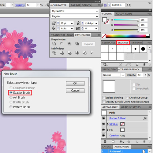 Create a scatter brush