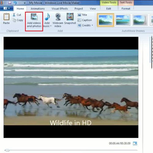 how to use slow motion to windows live movie maker