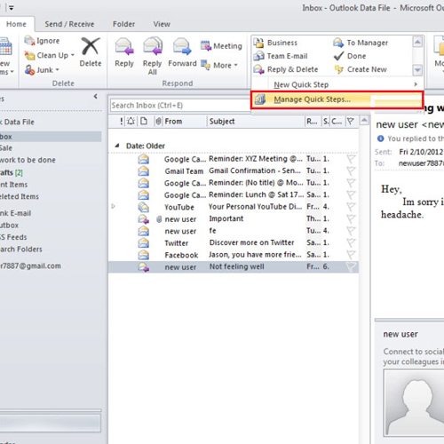 How to use Quick steps in outlook HowTech