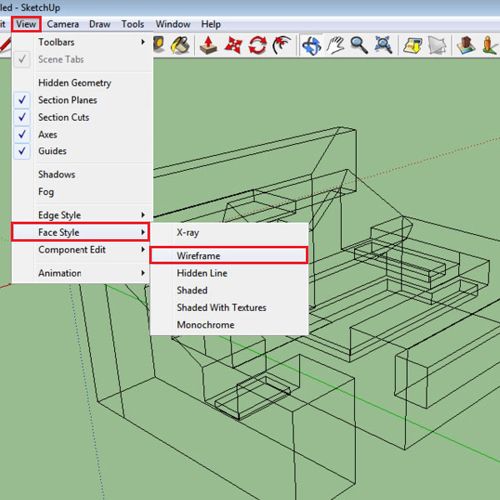 Choose the “wireframe” option