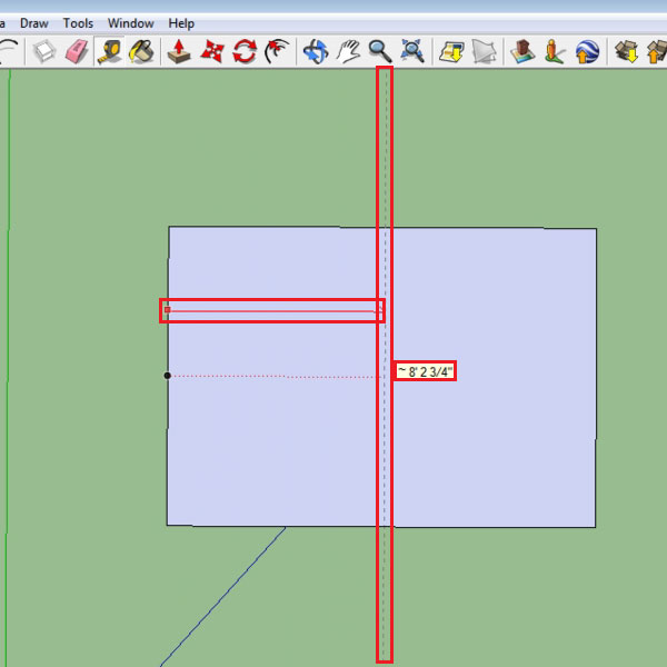 Work with the “tape measure” tool