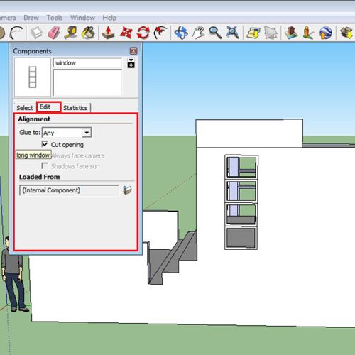 Alter the component settings