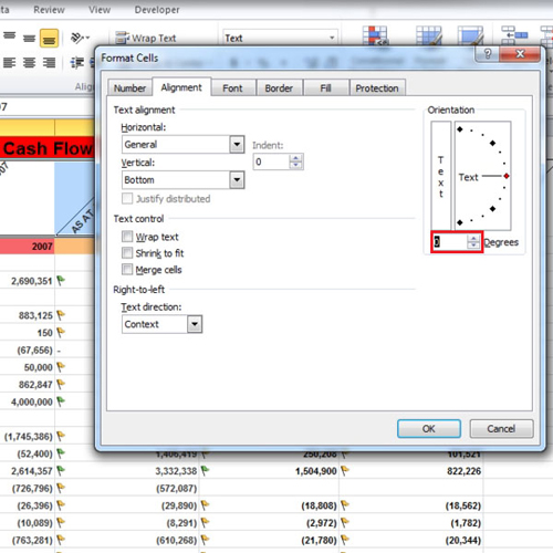 Adjust cell formatting