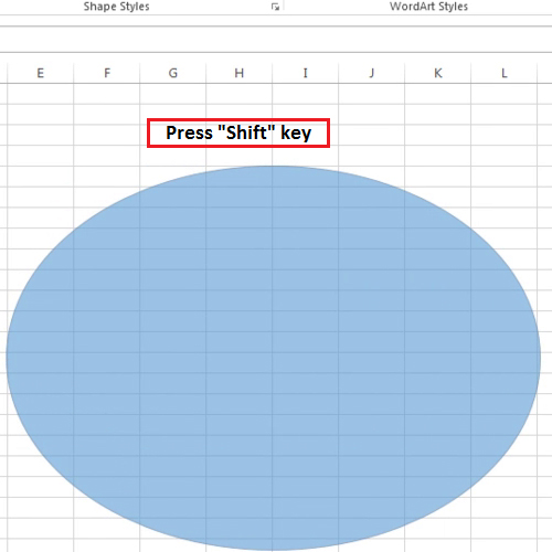 Resize the shape proportionately using Shift