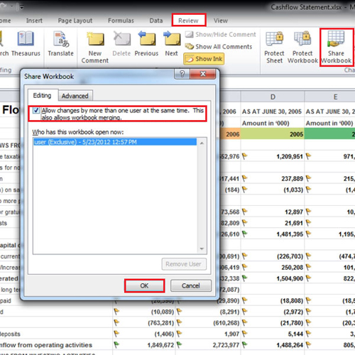 Excel shared workbook как сделать