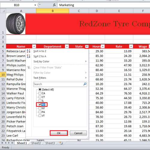 Filter according to specific field