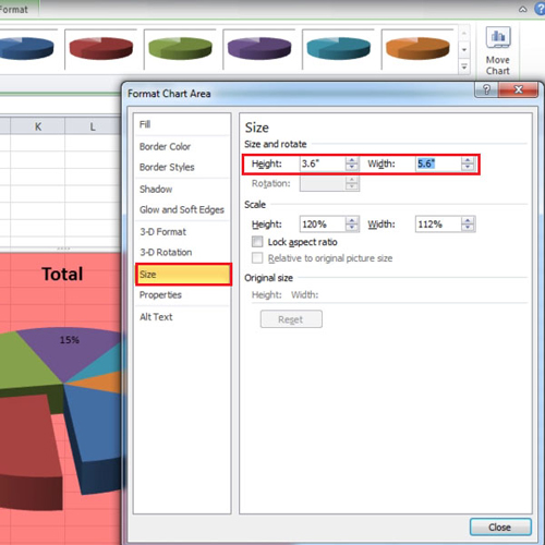 Modify the format of chart