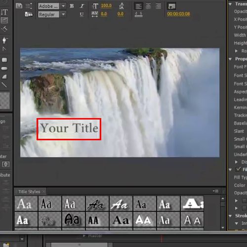 how do i edit text from adobe stock templates on premiere pro