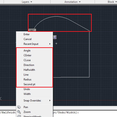 Make a curved edge