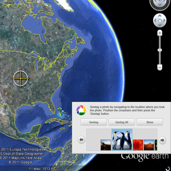 use photo geotag information to mark to google earth