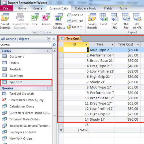 how to convert excel to access table