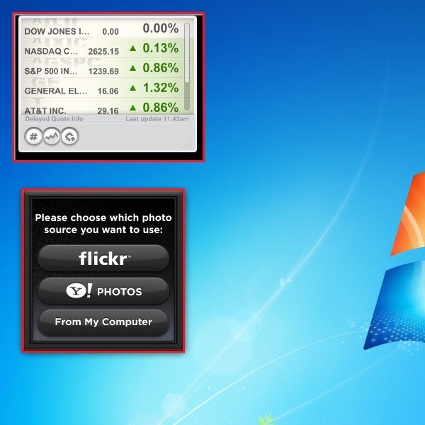 Using widgets on your desktop